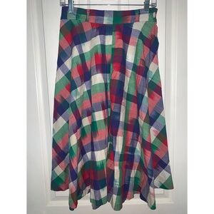 Vintage Rose Hips Plaid Skirt